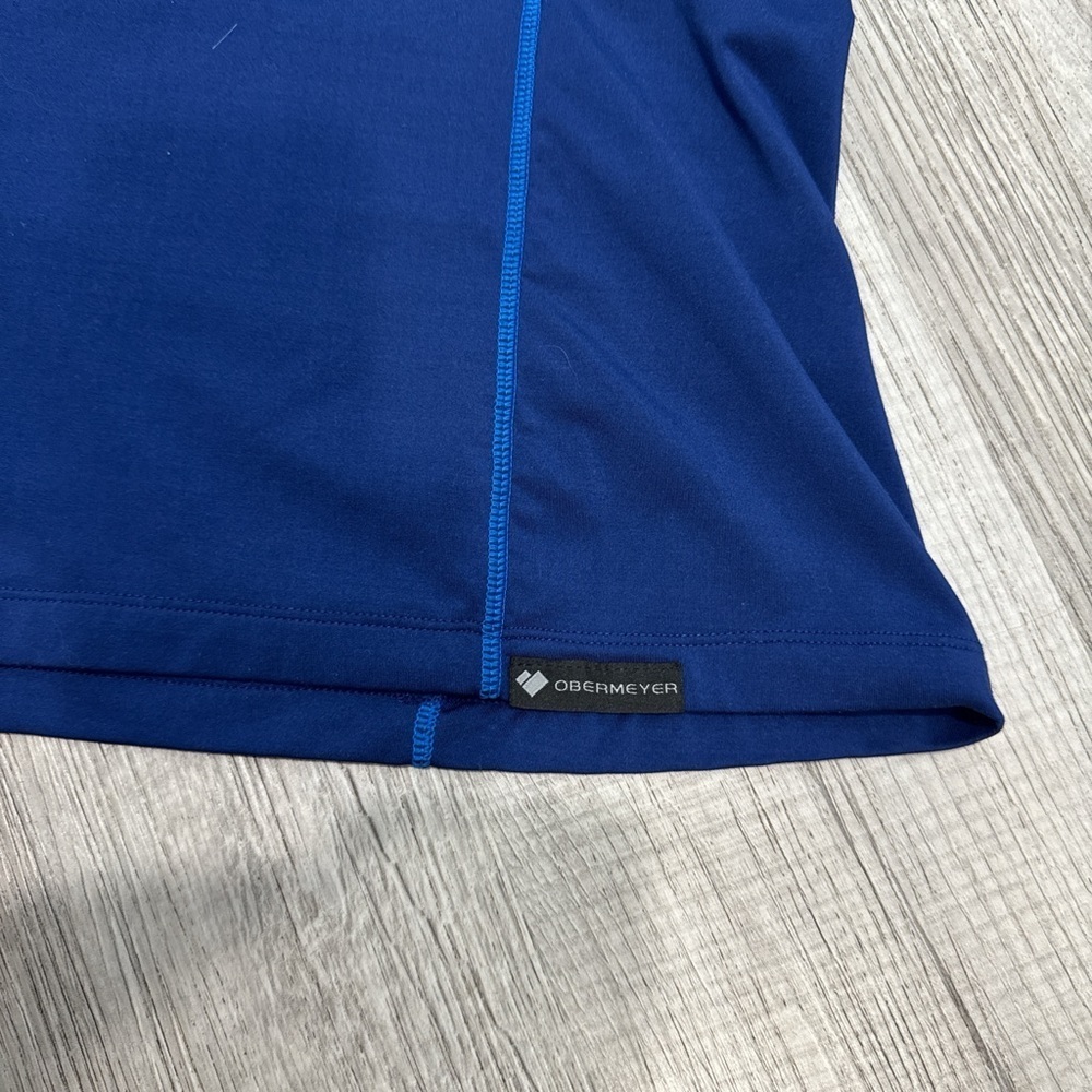 Obermeyer Men’s Medium Navy Blue 1/4 Zip Pullover Stretch - Picture 9 of 11